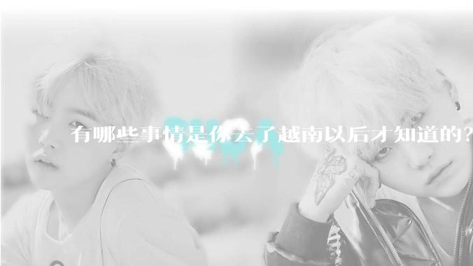 有哪些事情是你去了越南以后才知道的？